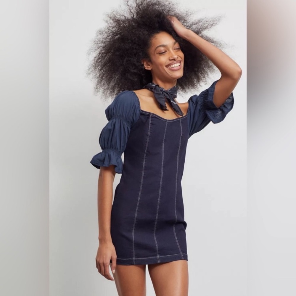 Urban Outfitters Nadia Denim Mini Dress Sz M
